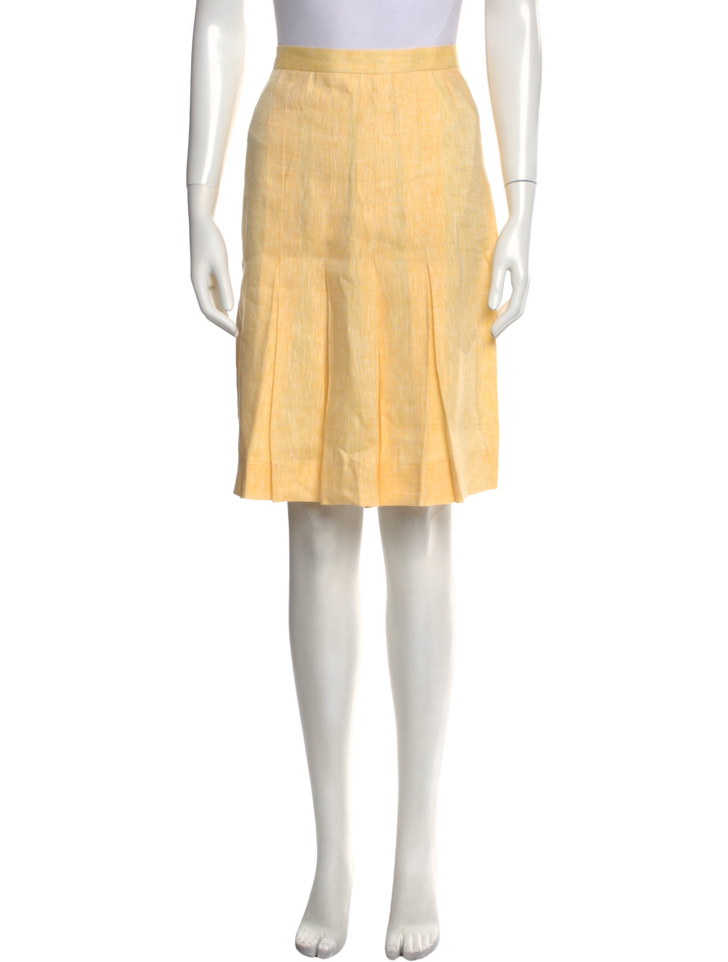 Mandana Pleated Accents Knee-Length Skirt