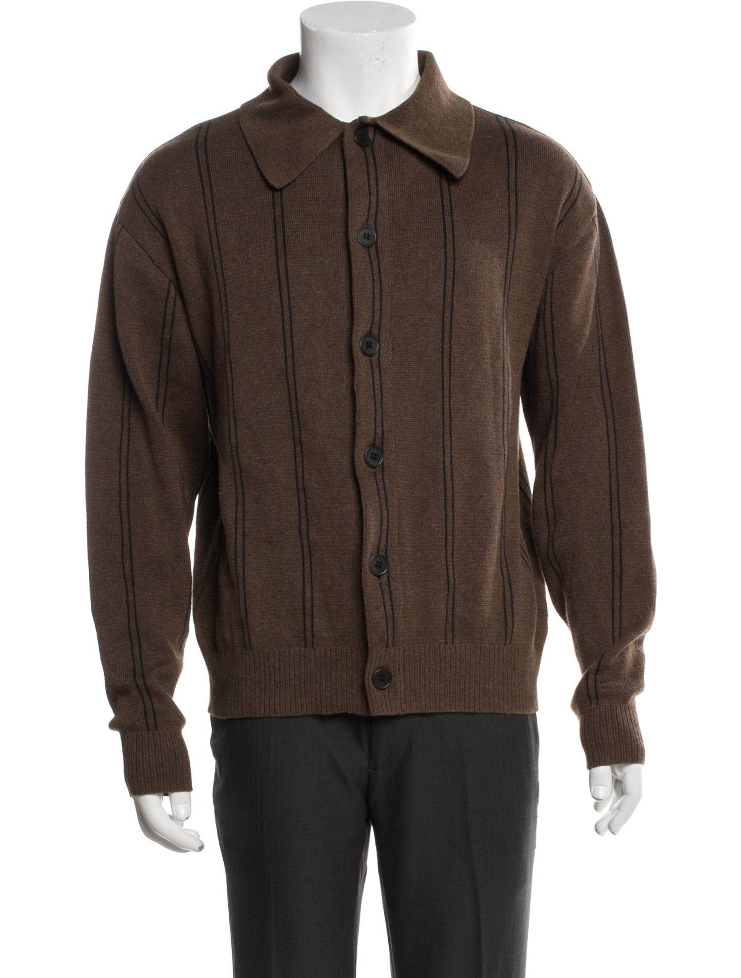 mfpen Striped Collar Cardigan