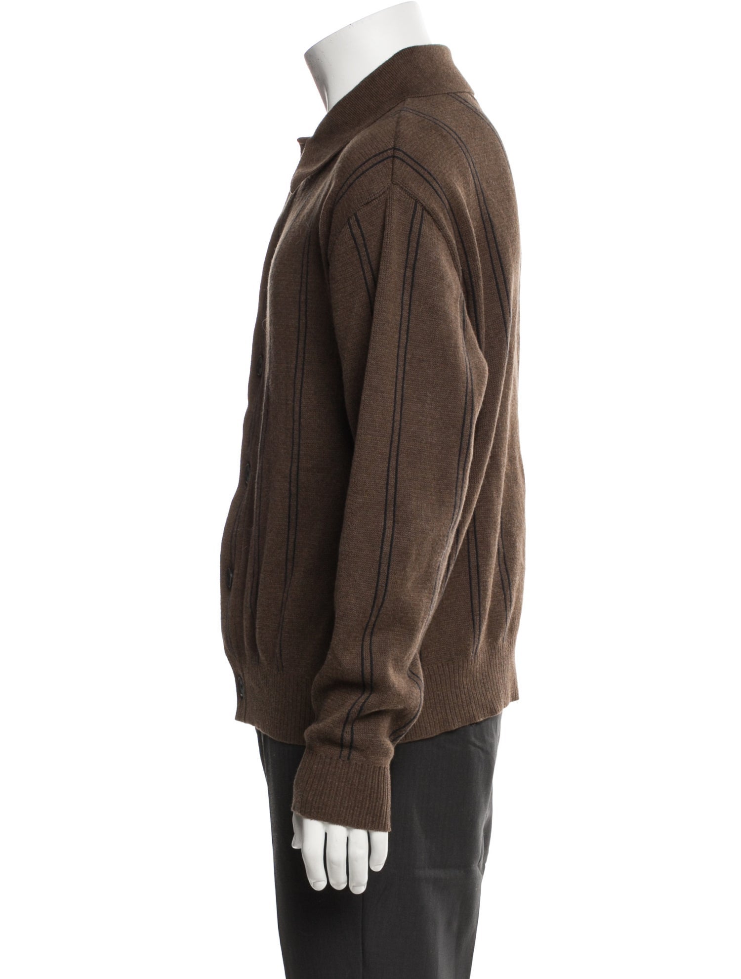 mfpen Striped Collar Cardigan