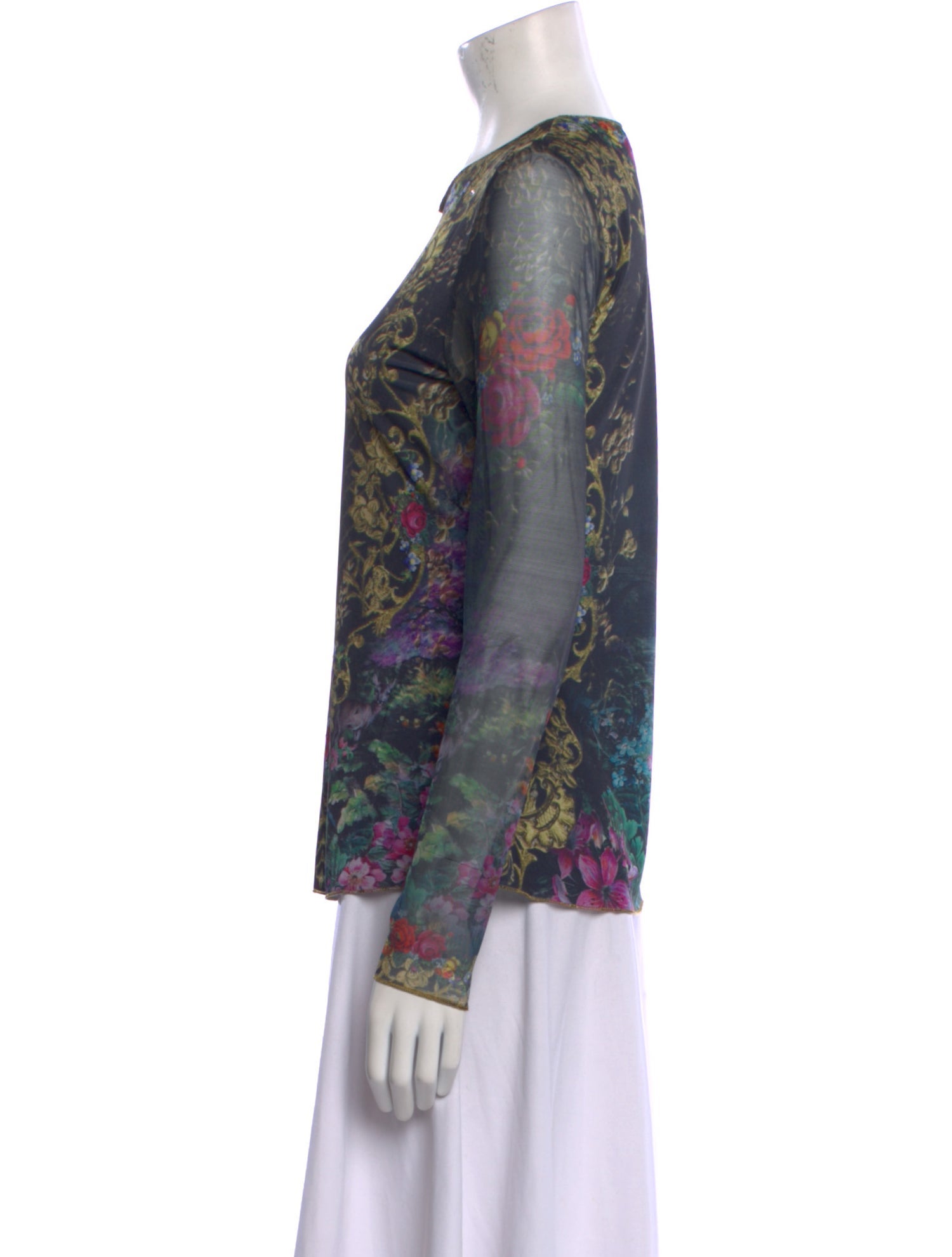 Michal Negrin Floral Print Crew Neck Blouse