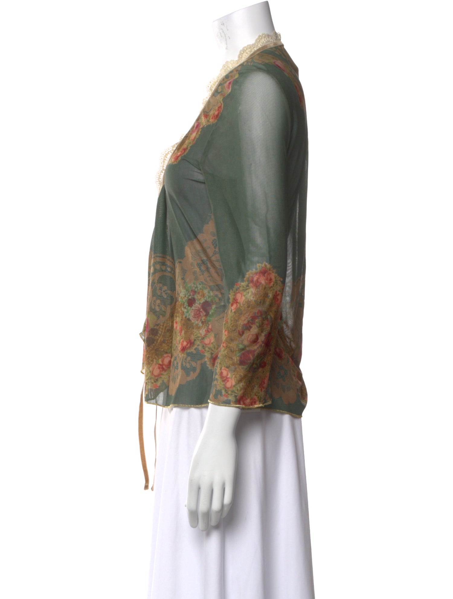 Michal Negrin Floral Print V-Neck Blouse