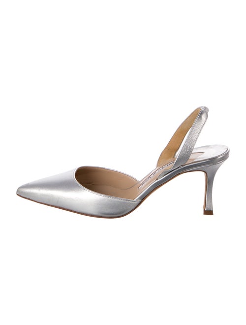 Manola Leather Slingback Pumps