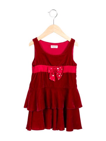 Monnalisa Girls' Velvet Bow-Adorned Dress w/ Tags