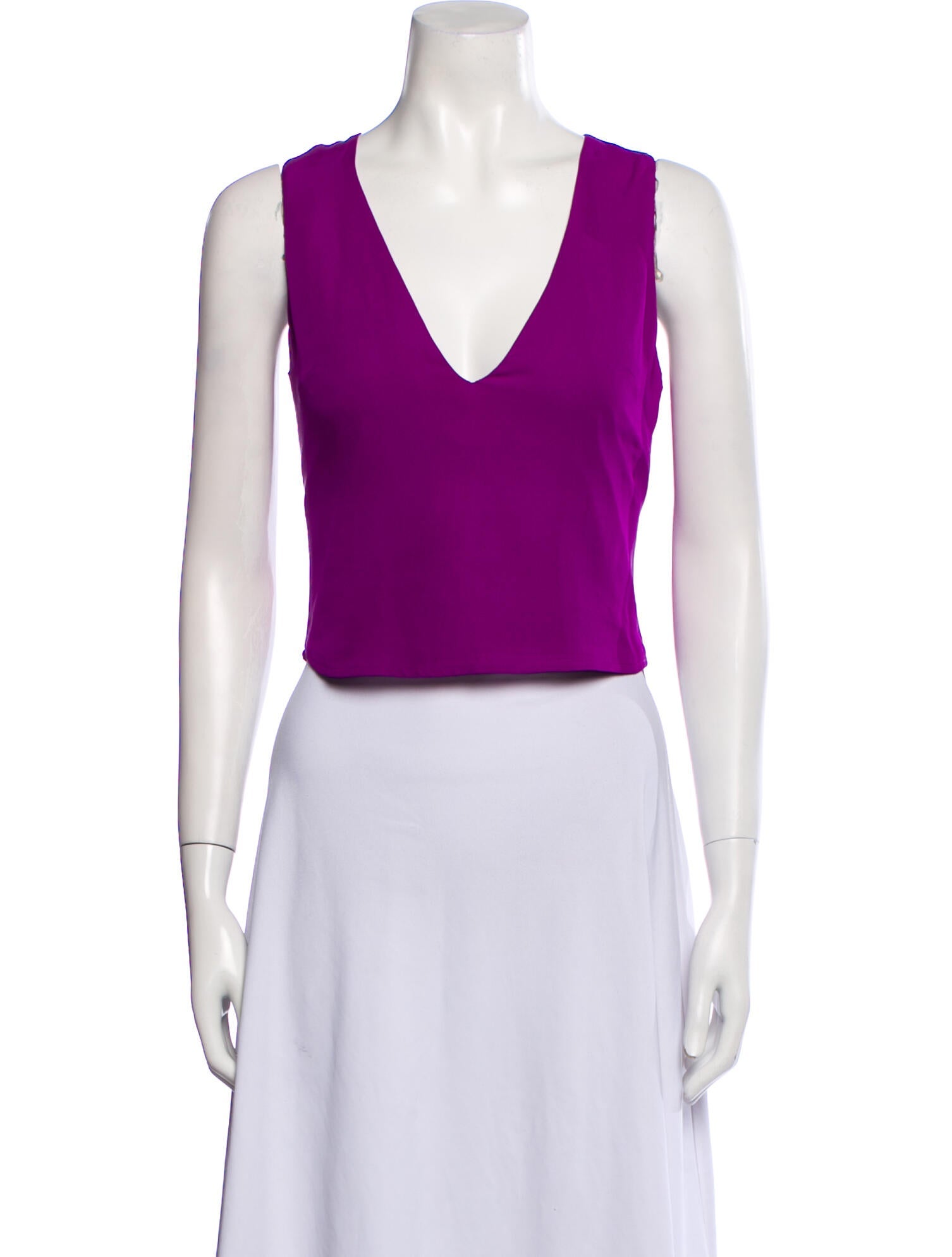 Misha Nonoo Silk V-Neck Crop Top