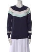 Misha Nonoo Colorblock Pattern Crew Neck Sweater