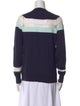 Misha Nonoo Colorblock Pattern Crew Neck Sweater