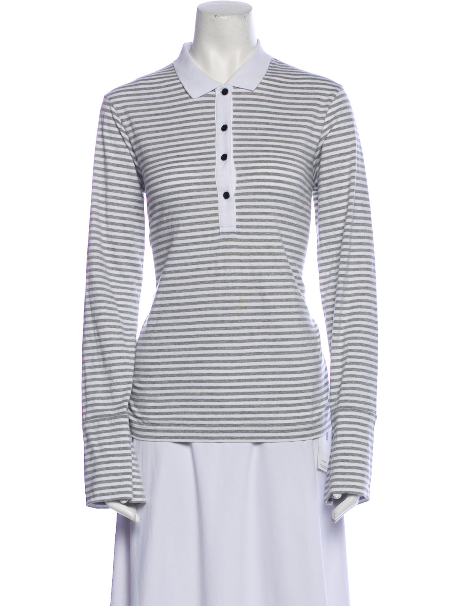 Misha Nonoo Striped Long Sleeve Polo