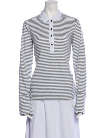 Misha Nonoo Striped Long Sleeve Polo