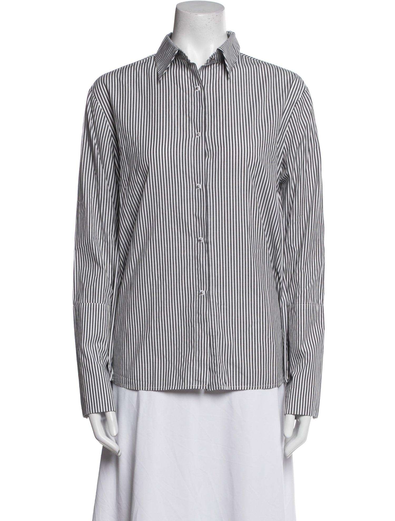 Misha Nonoo Striped Long Sleeve Button-Up Top
