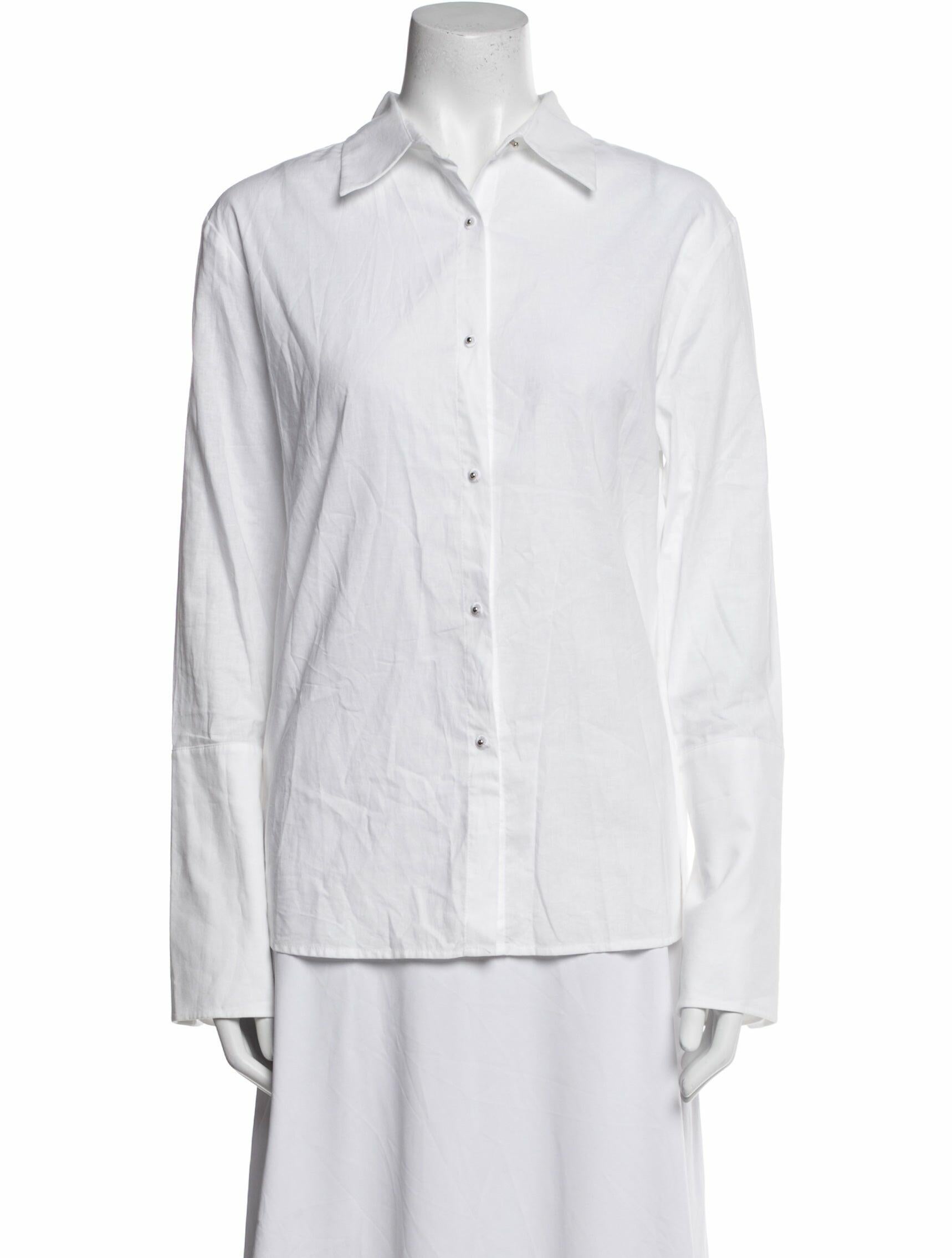 Misha Nonoo Husband Long Sleeve Button-Up Top