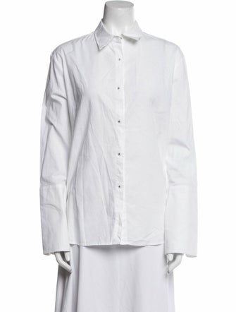 Misha Nonoo Husband Long Sleeve Button-Up Top