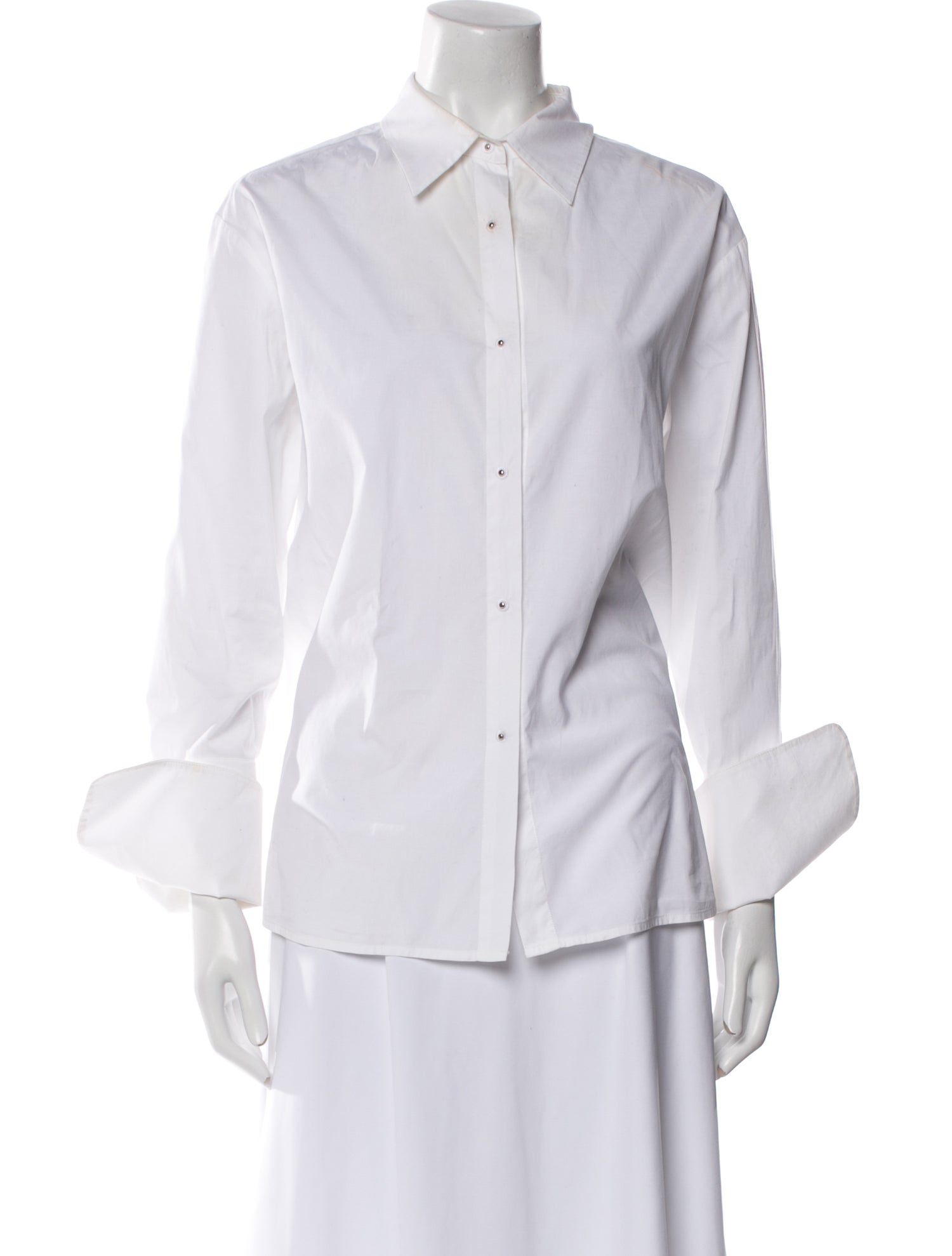 Misha Nonoo Three-Quarter Sleeve Button-Up Top