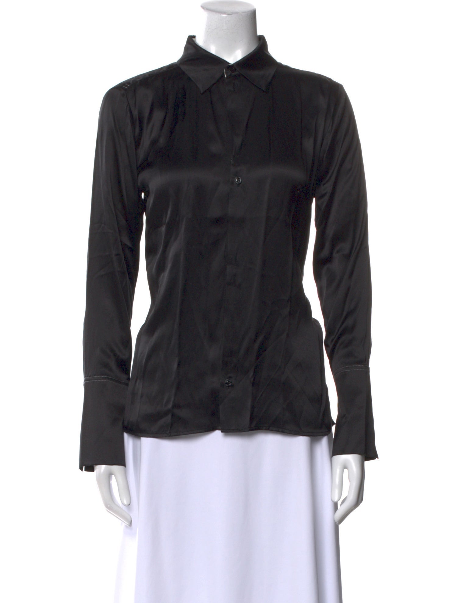 Misha Nonoo Silk Long Sleeve Button-Up Top