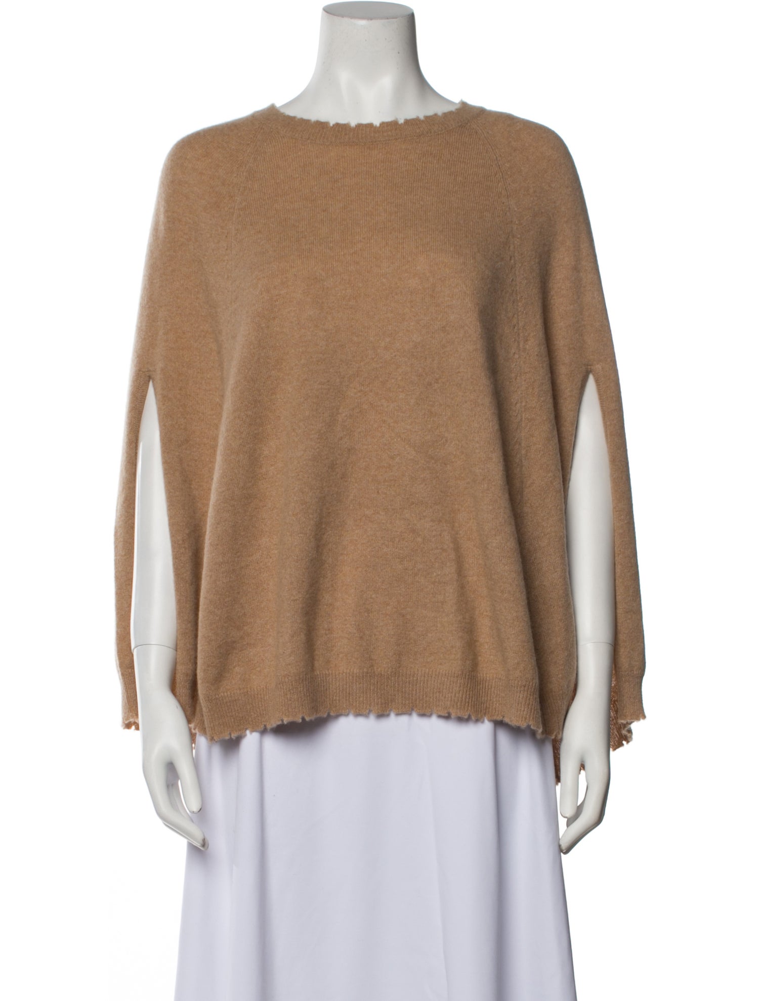 Cash Frayed Edge Cropped V Neck Sweater Wheat - Minnie Rose