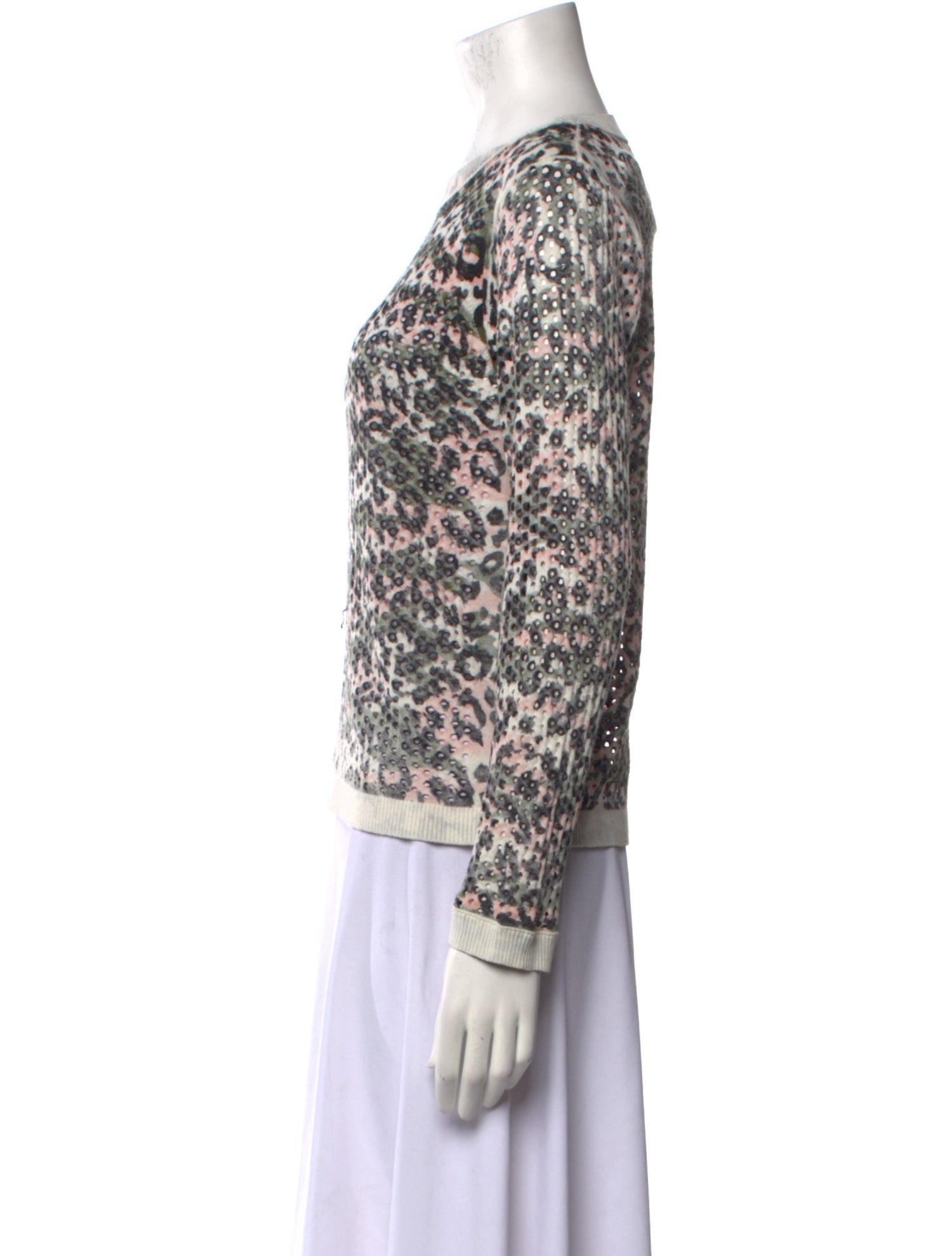 Minnie Rose Printed Crew Neck Sweater