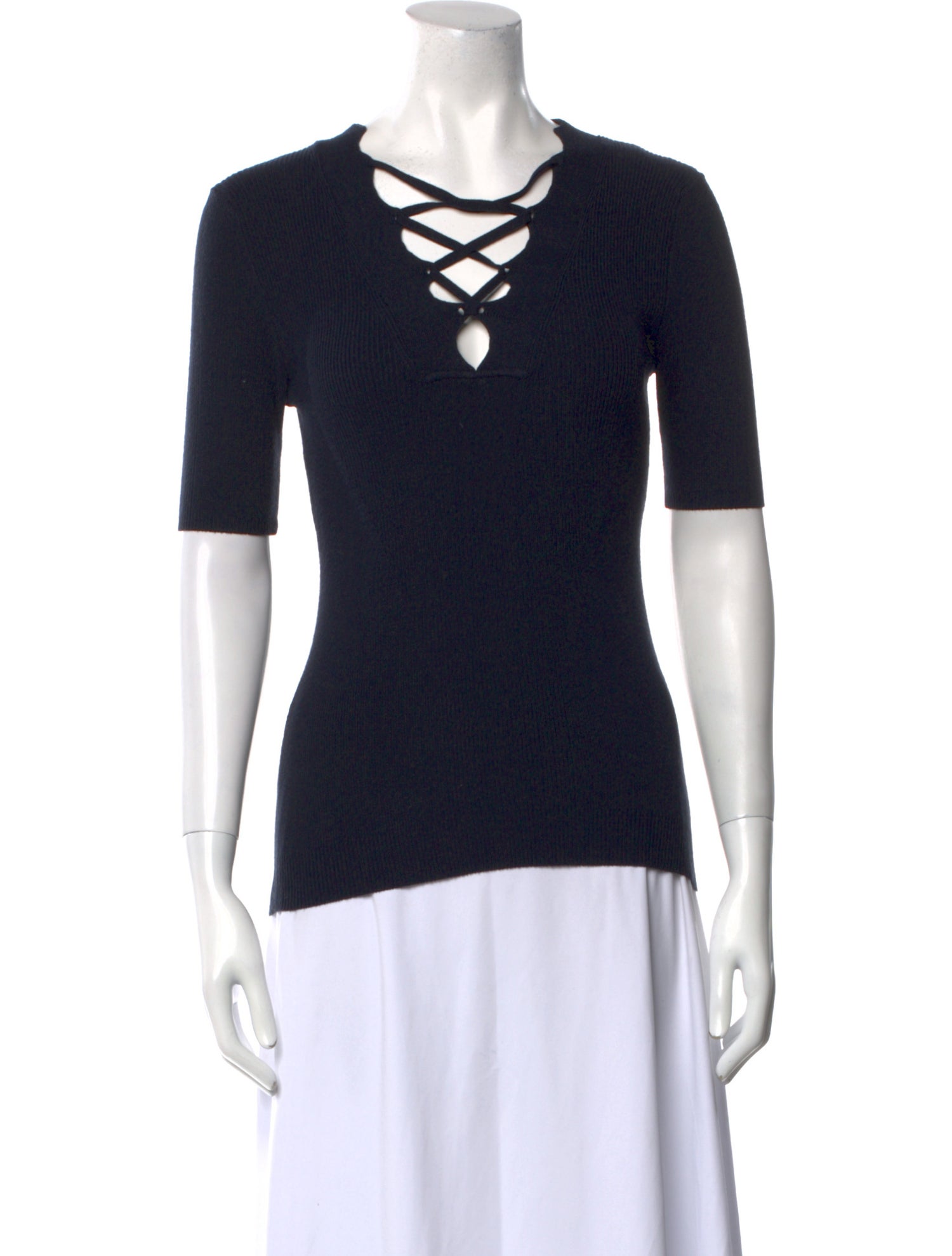 Minnie Rose V-Neck Short Sleeve Top