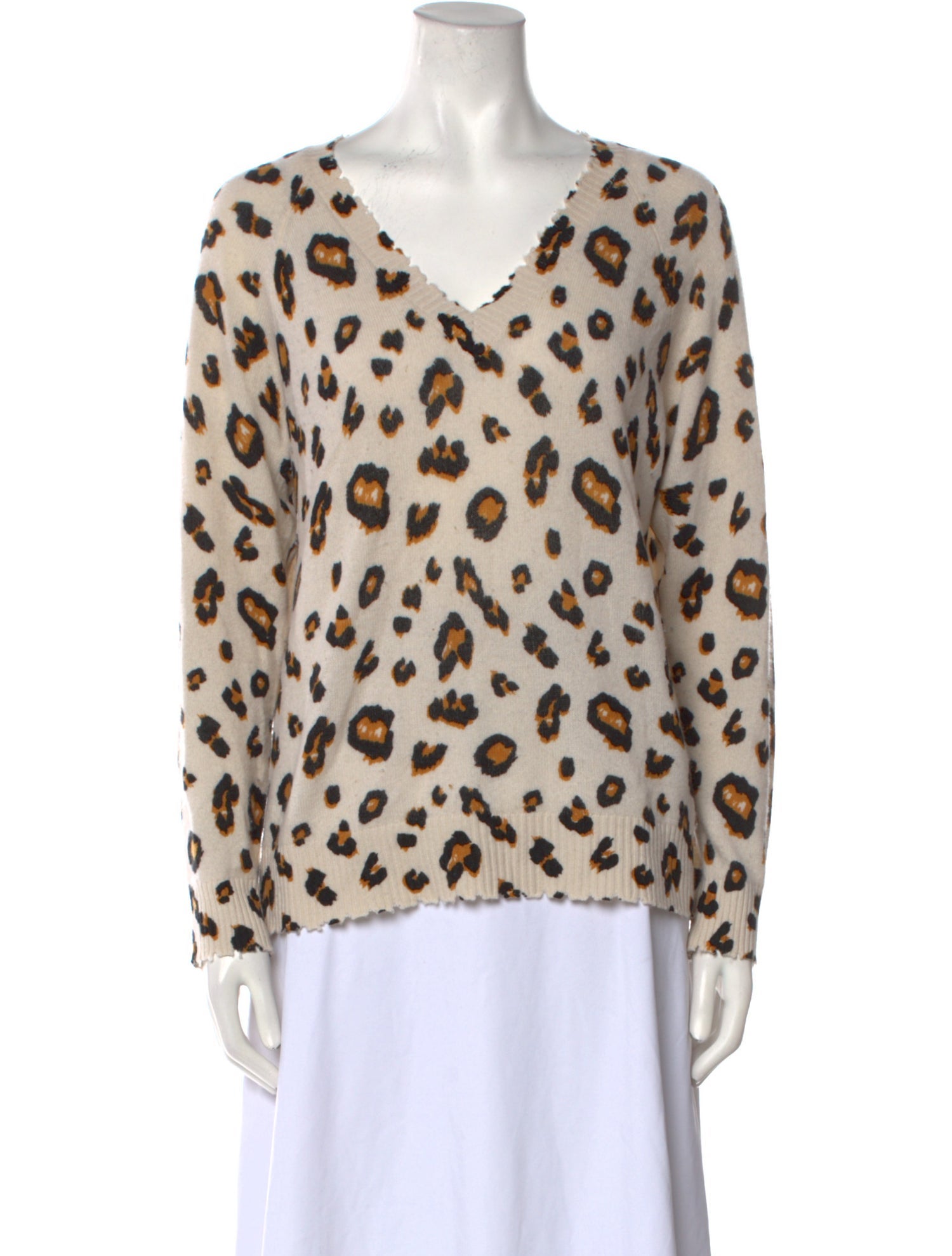 Minnie Rose Cashmere Animal Print Sweater