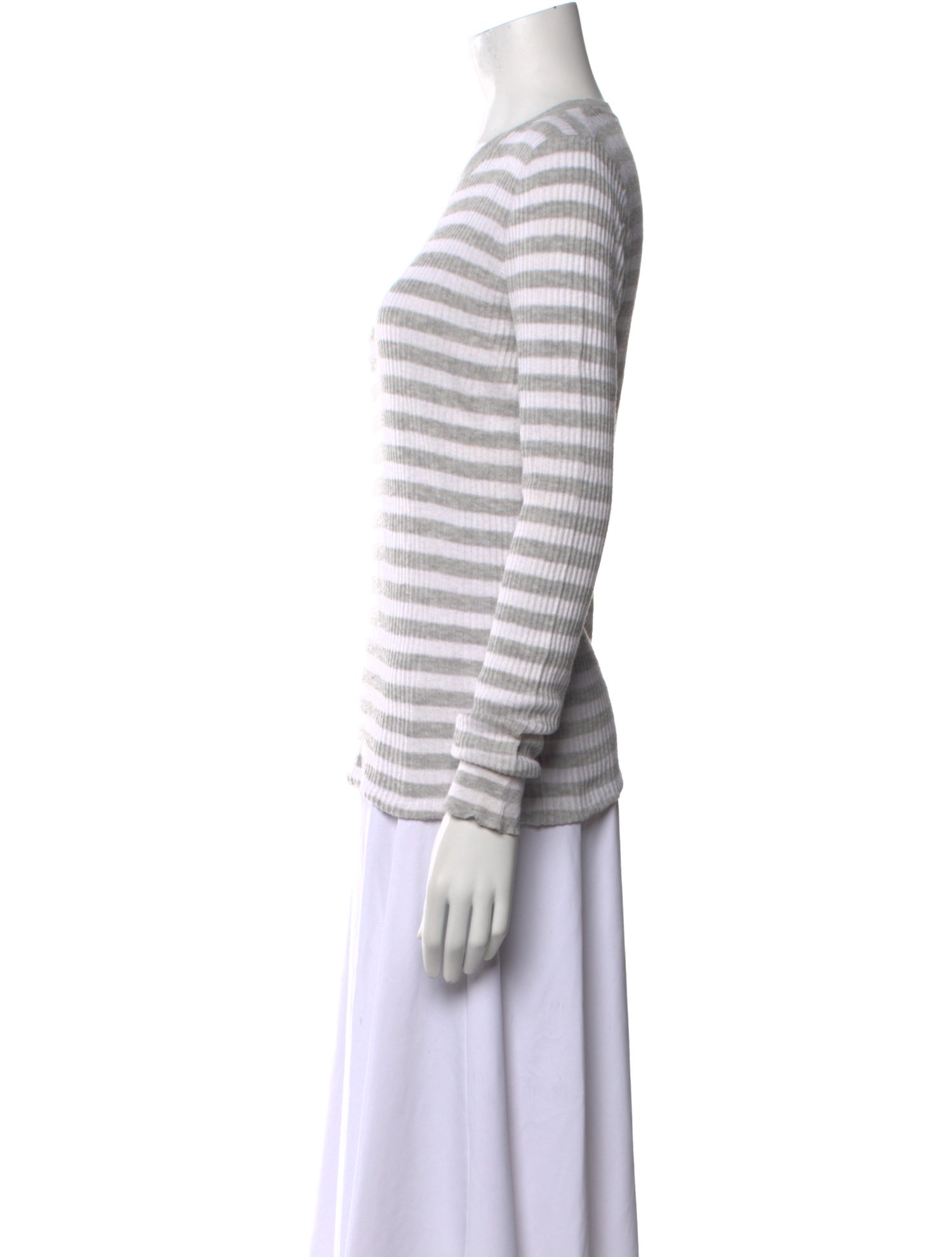 Minnie Rose Striped Scoop Neck Sweater