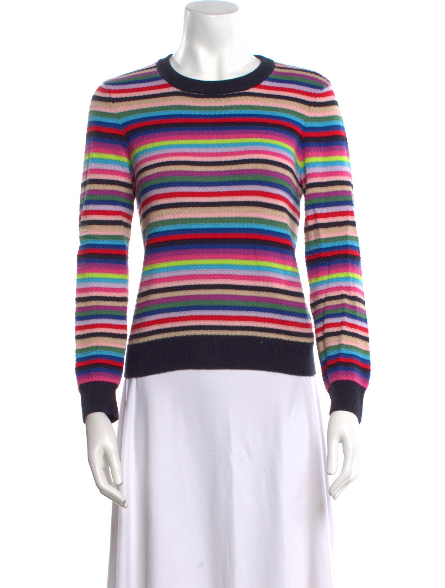 Minnie Rose Striped Crew Neck Sweater