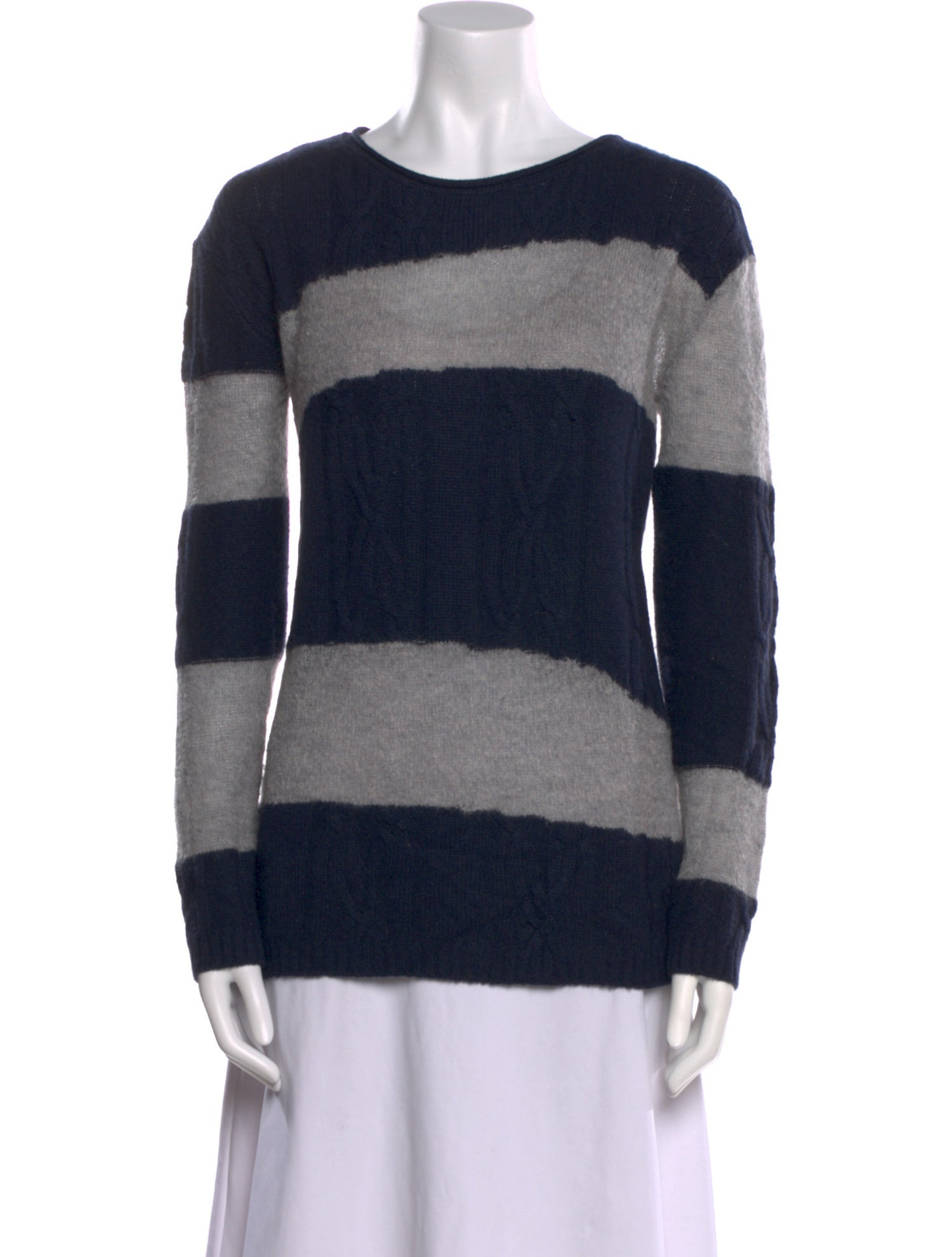 Minnie Rose Cashmere Striped Sweater