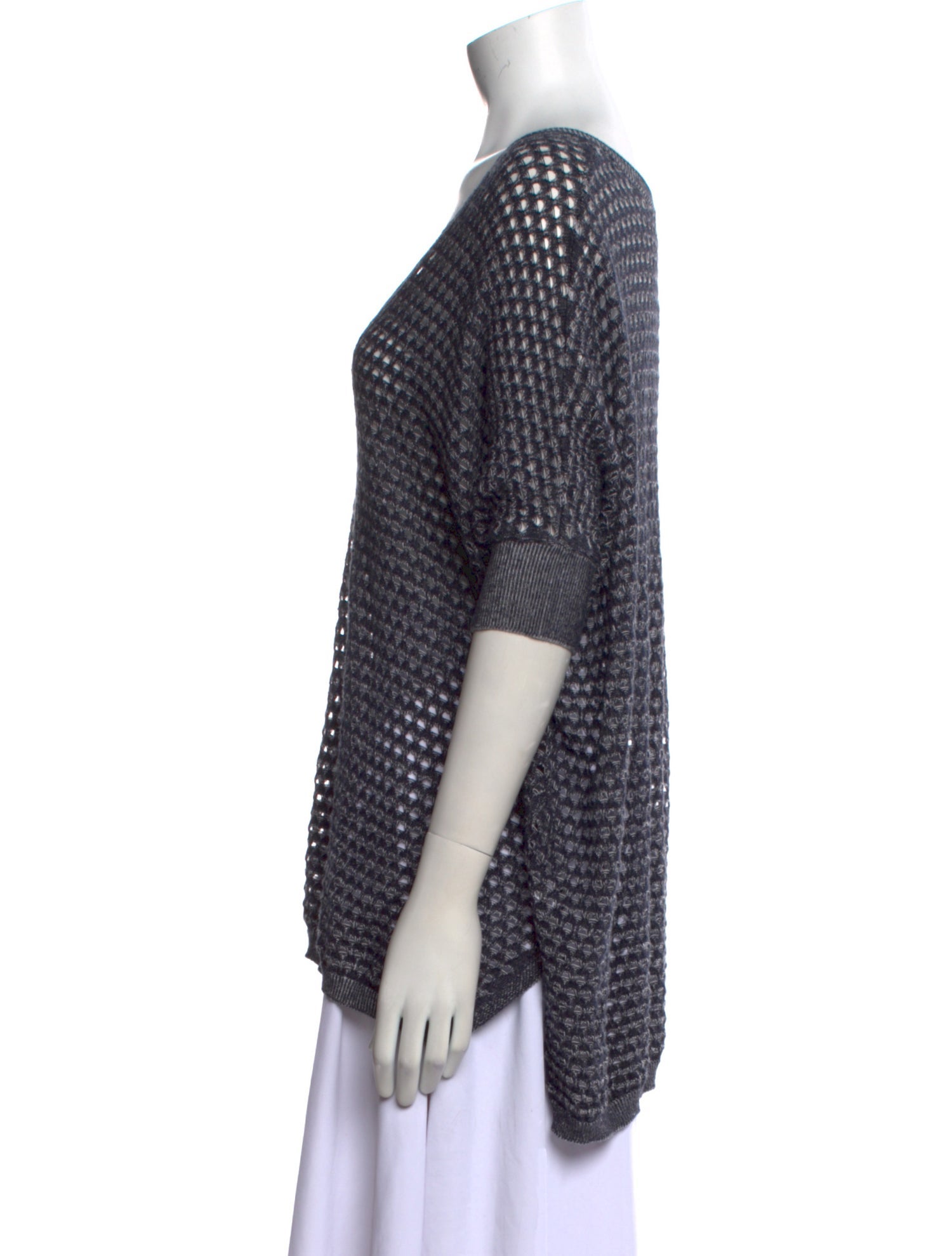 Minnie Rose Patterned V-Neck Sweater w/ Tags