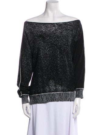 Minnie Rose Colorblock Pattern Off-The-Shoulder Sweater