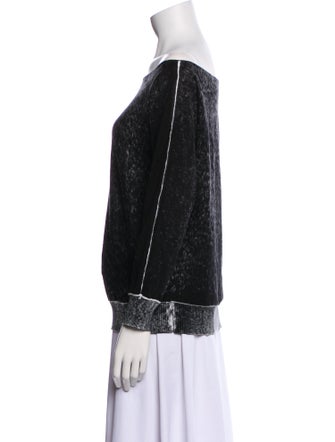 Minnie Rose Colorblock Pattern Off-The-Shoulder Sweater