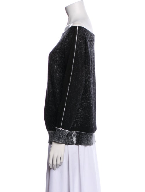 Minnie Rose Colorblock Pattern Off-The-Shoulder Sweater