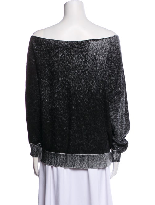 Minnie Rose Colorblock Pattern Off-The-Shoulder Sweater