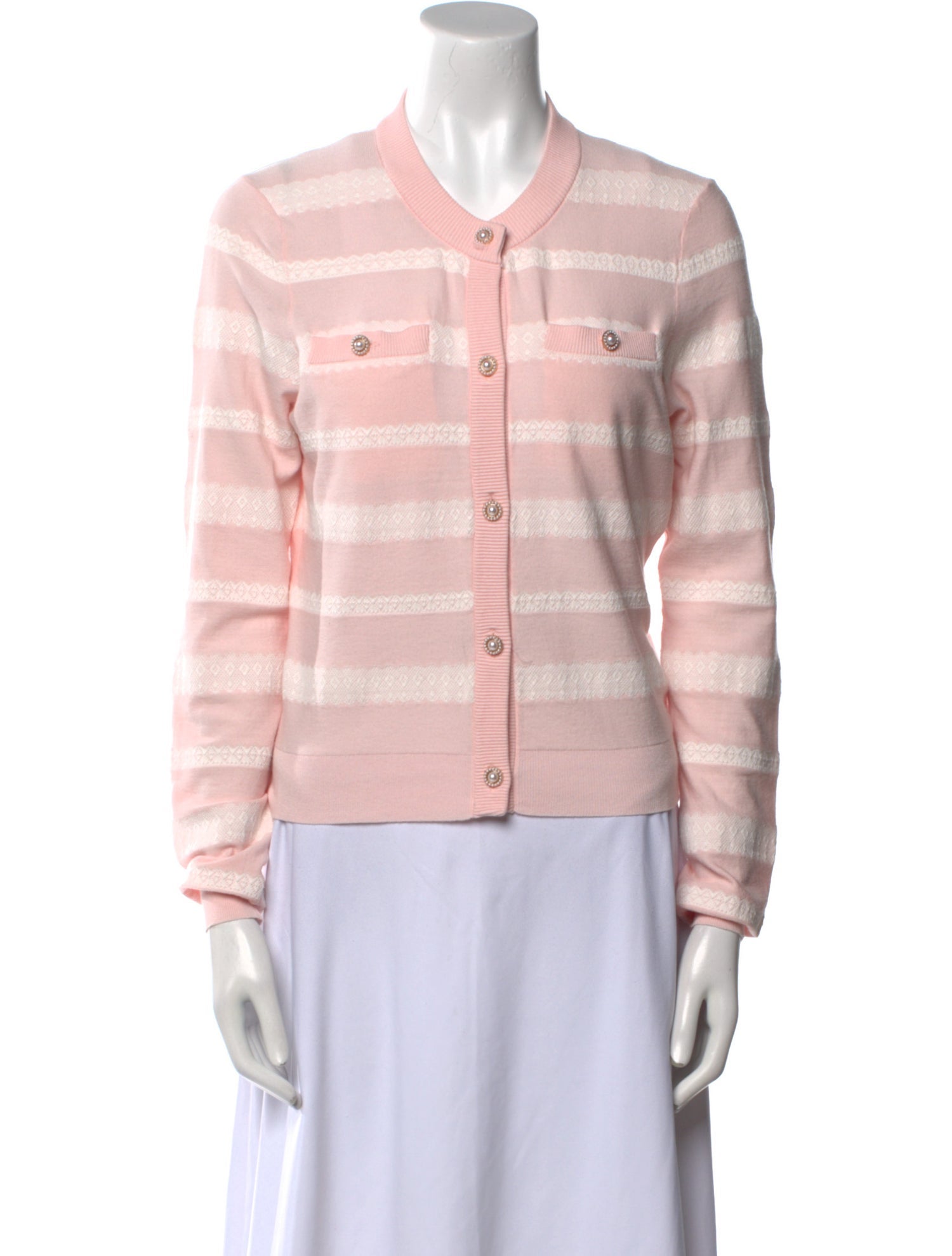 Minnie Rose Striped Crew Neck Sweater