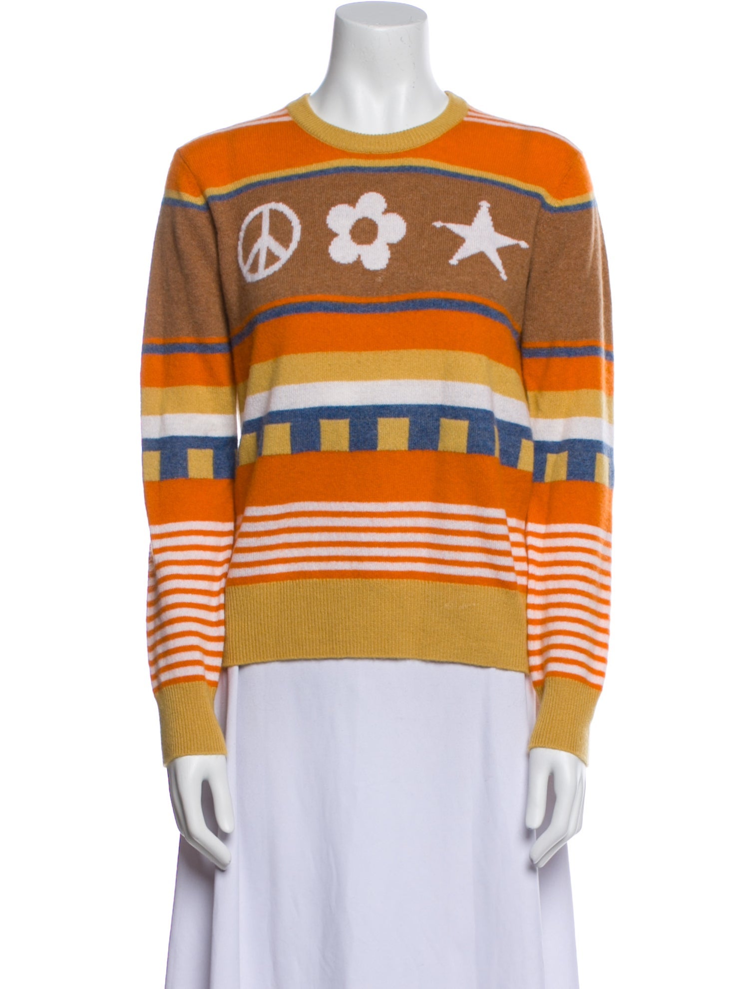 Minnie Rose Cashmere Printed Sweater