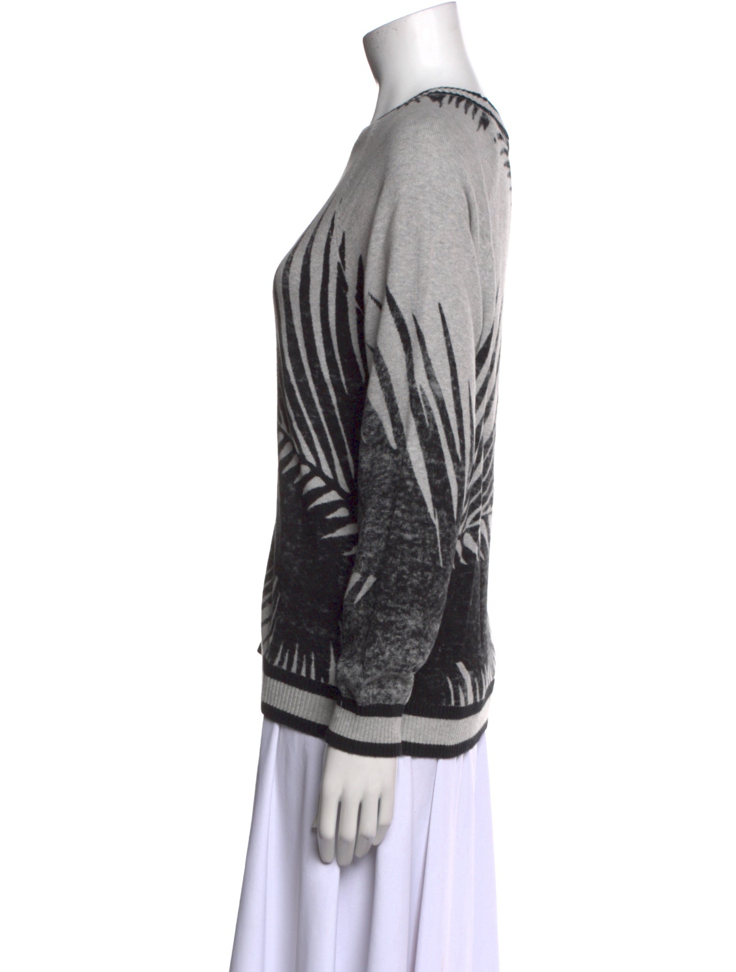 Minnie Rose Printed Crew Neck Sweater