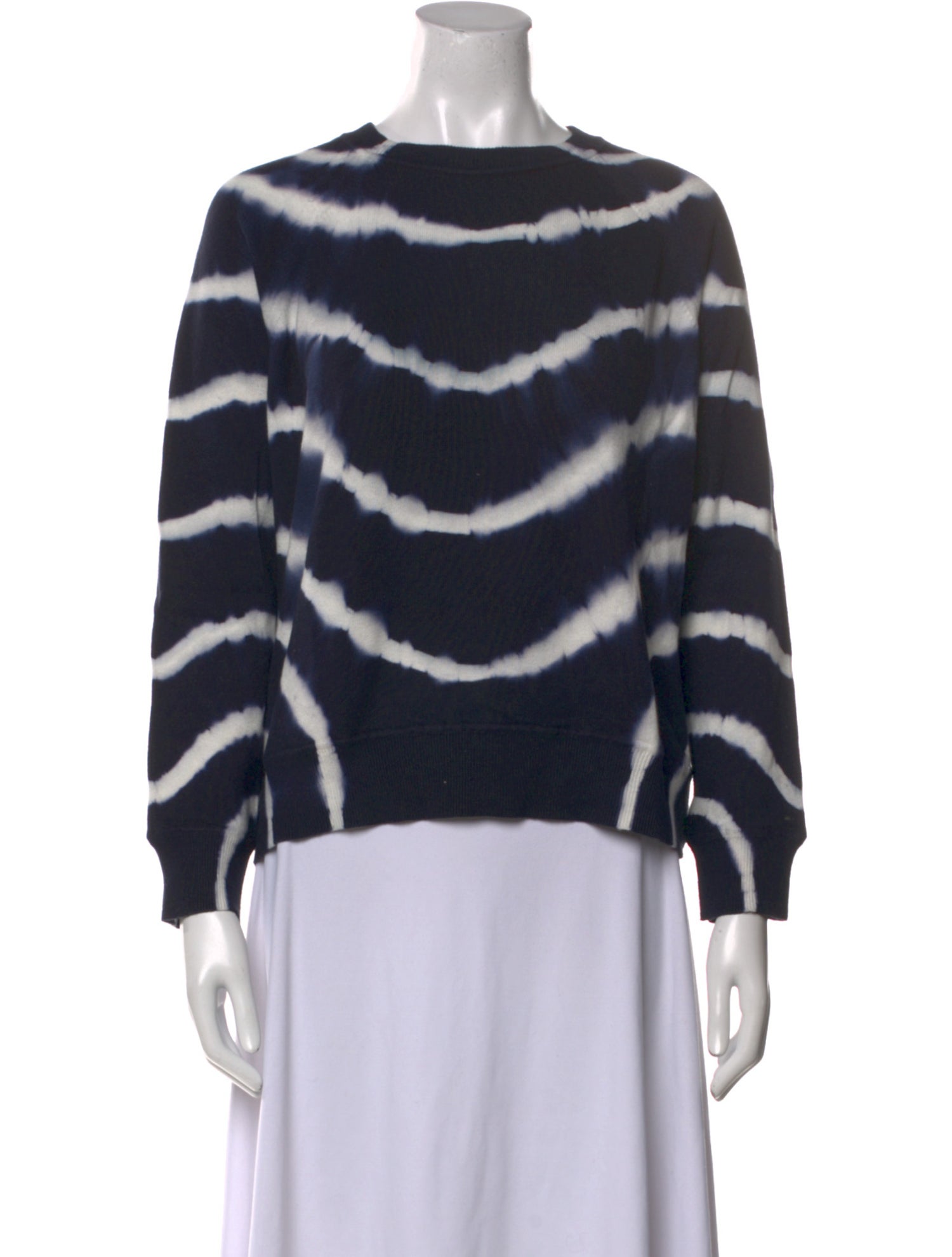 Minnie Rose Striped Bateau Neckline Sweater