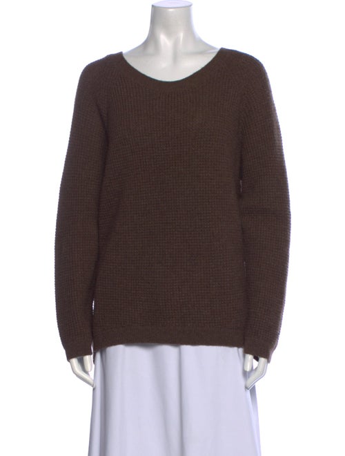 Minnie Rose Wool Scoop Neck Sweater