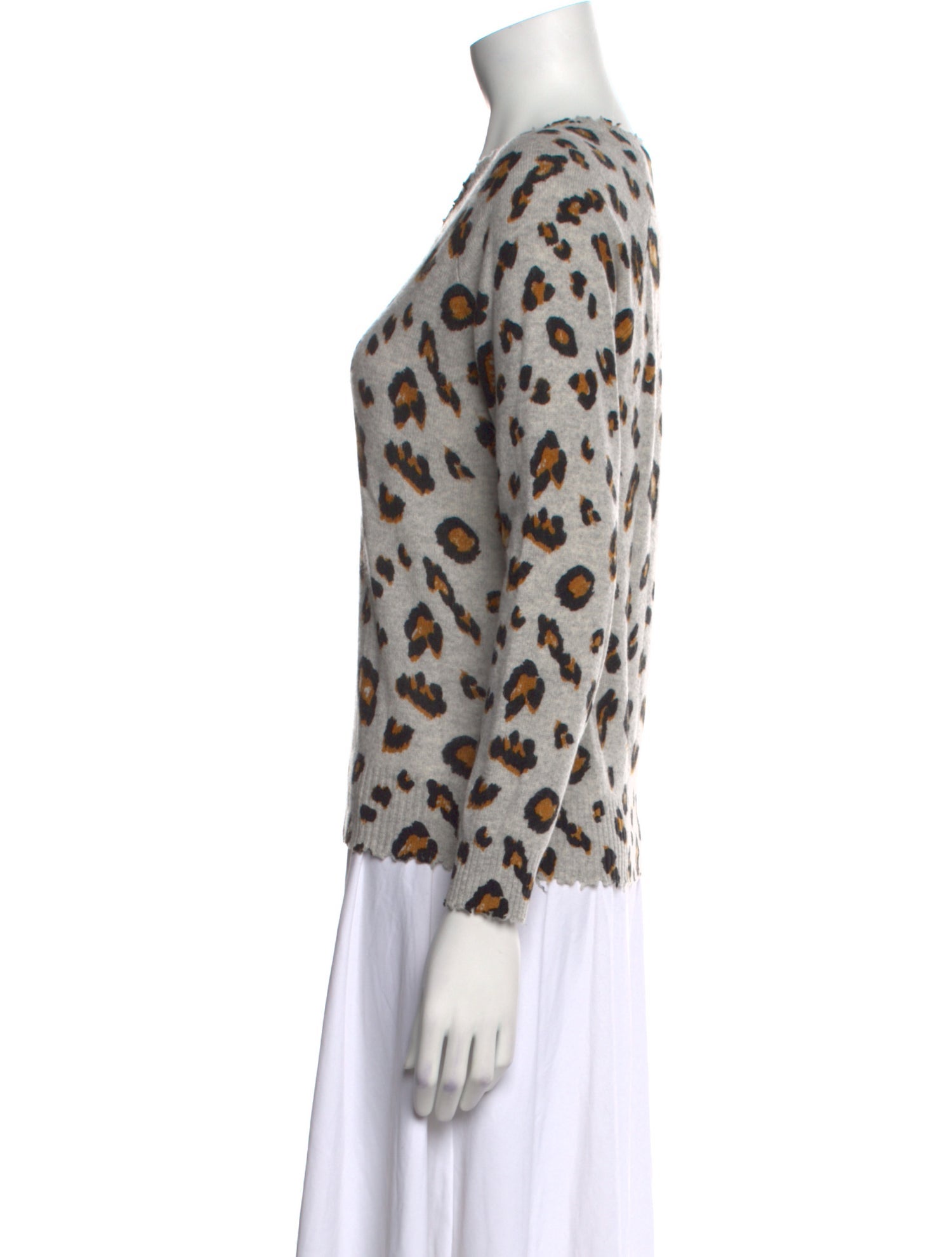 Minnie Rose Cashmere Animal Print Sweater
