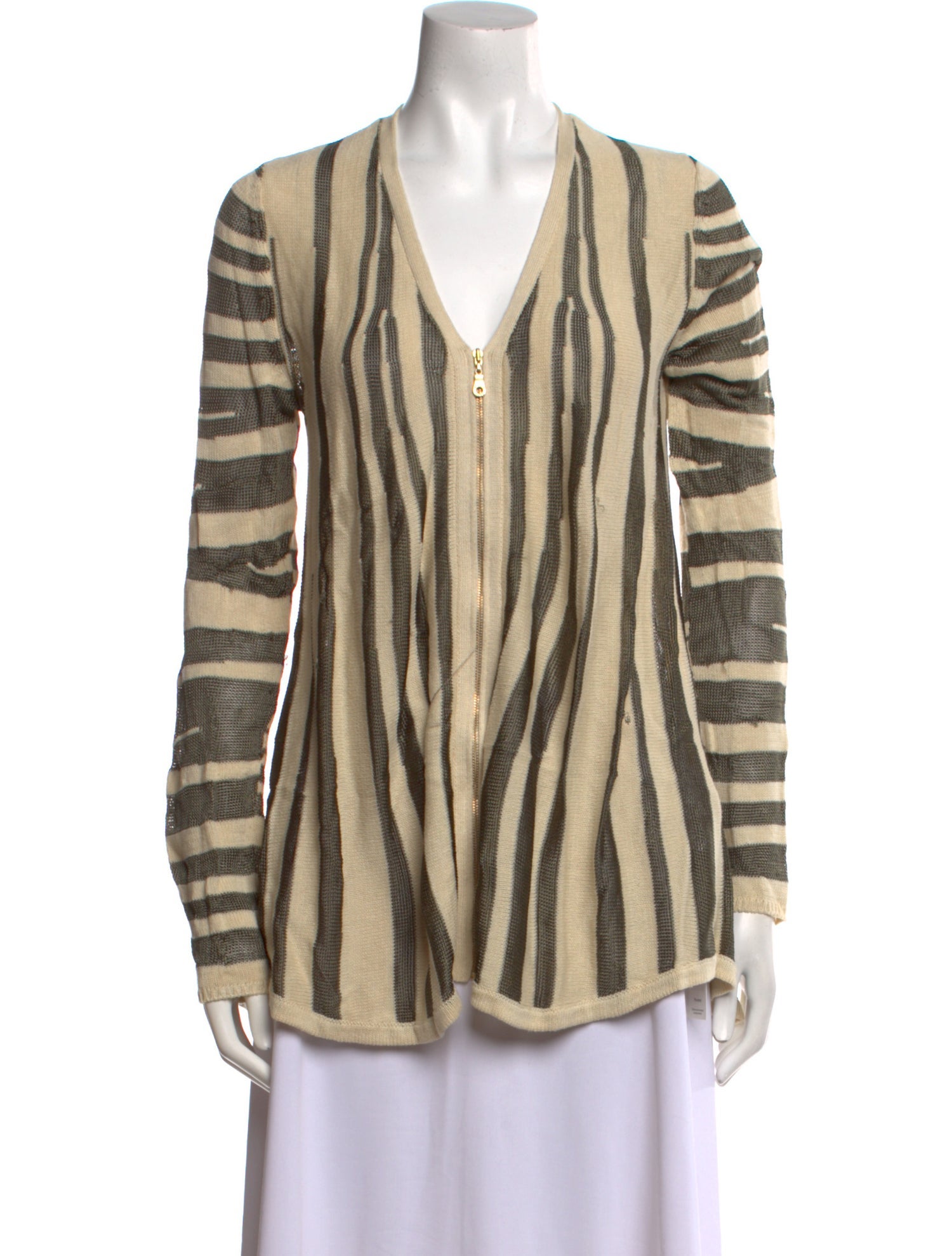 Minnie Rose Striped V-Neck Sweater