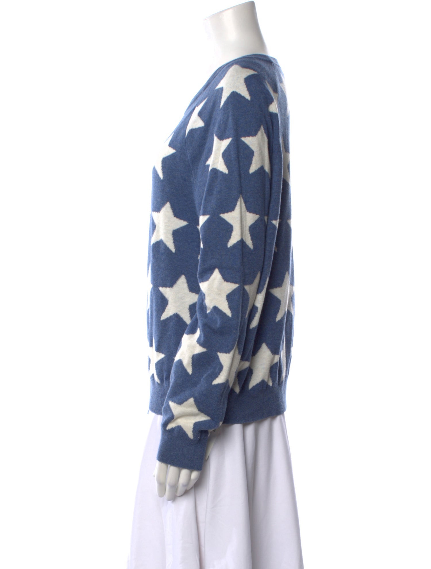 Minnie Rose Printed Scoop Neck Sweater