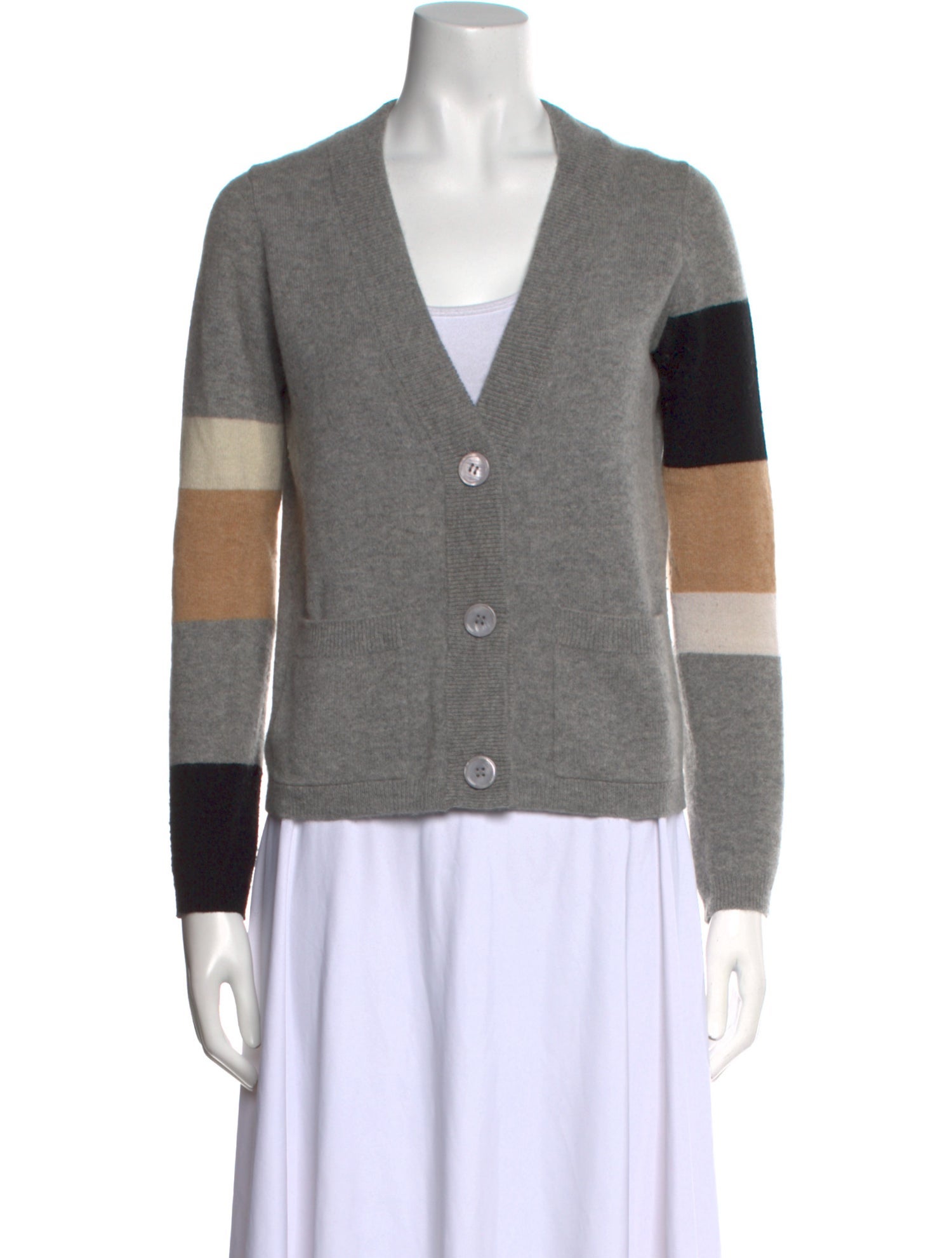 Minnie Rose Cashmere Striped Sweater