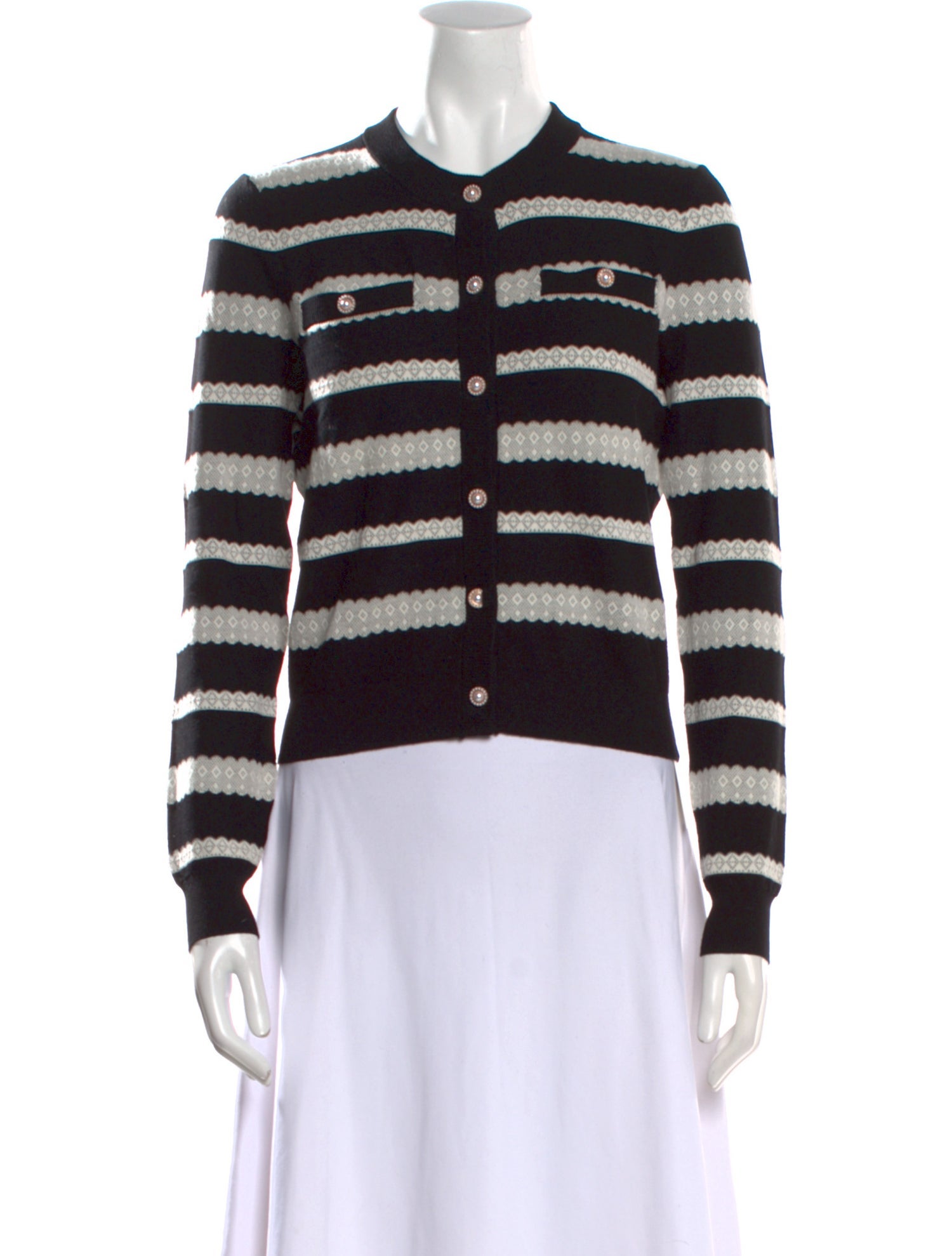 Minnie Rose Striped Crew Neck Sweater