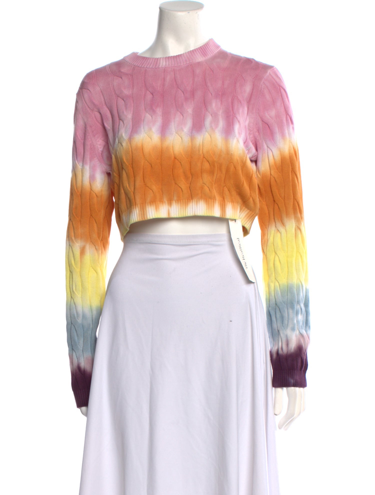 Minnie Rose Tie-Dye Print Crew Neck Sweater