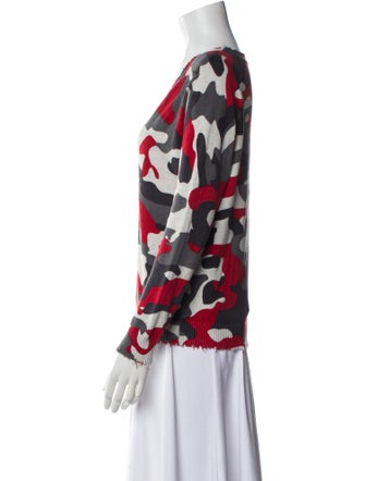 Minnie Rose Printed V-Neck Sweater