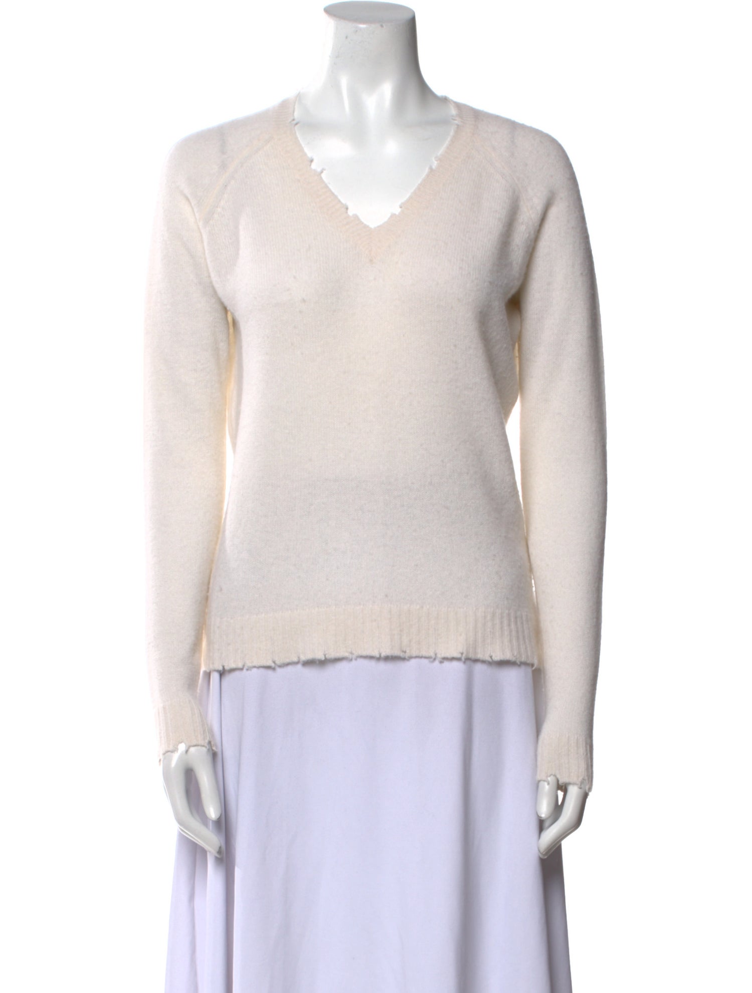 Minnie Rose Cashmere V-Neck Sweater