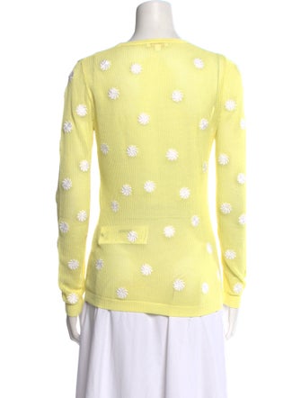 Minnie Rose Polka Dot Print Crew Neck Sweater