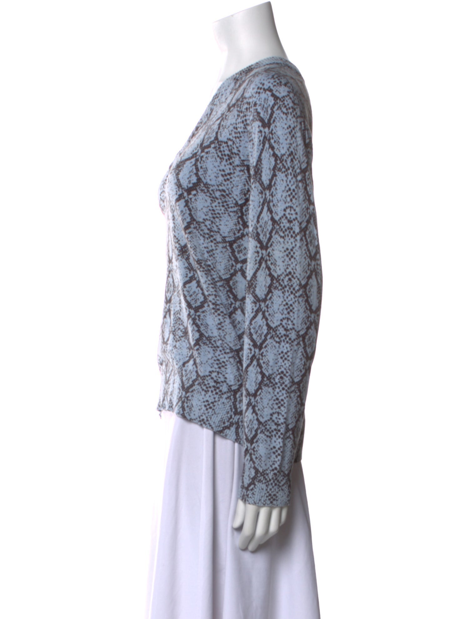 Minnie Rose Animal Print V-Neck Sweater