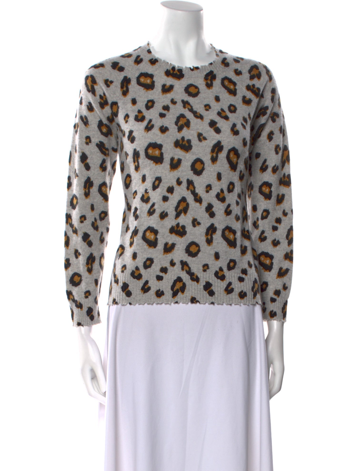 Minnie Rose Cashmere Animal Print Sweater