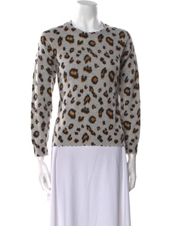 Minnie Rose Cashmere Animal Print Sweater