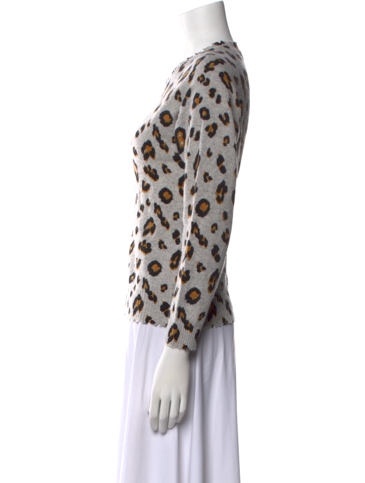 Minnie Rose Cashmere Animal Print Sweater