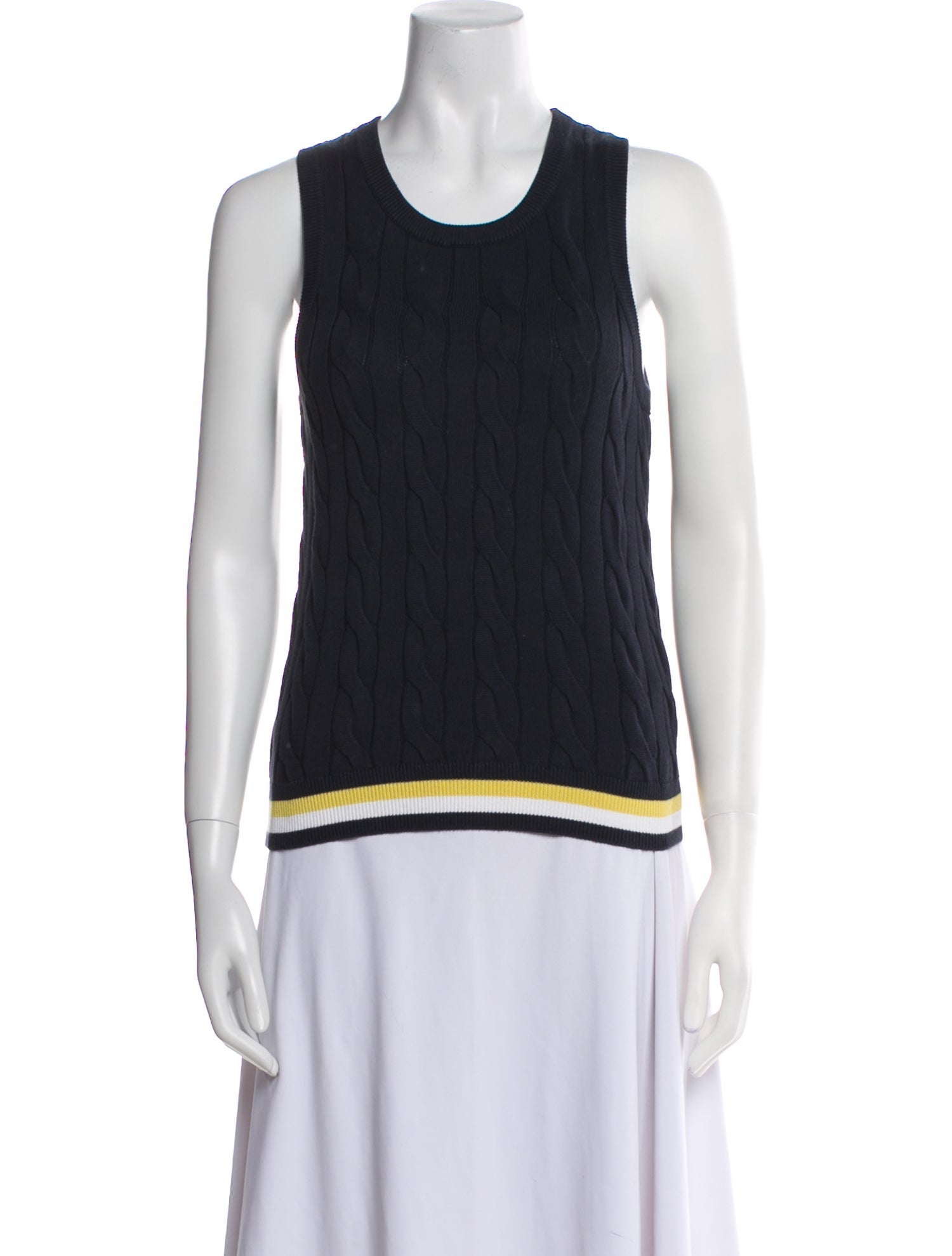 Minnie Rose Striped Scoop Neck Sweater