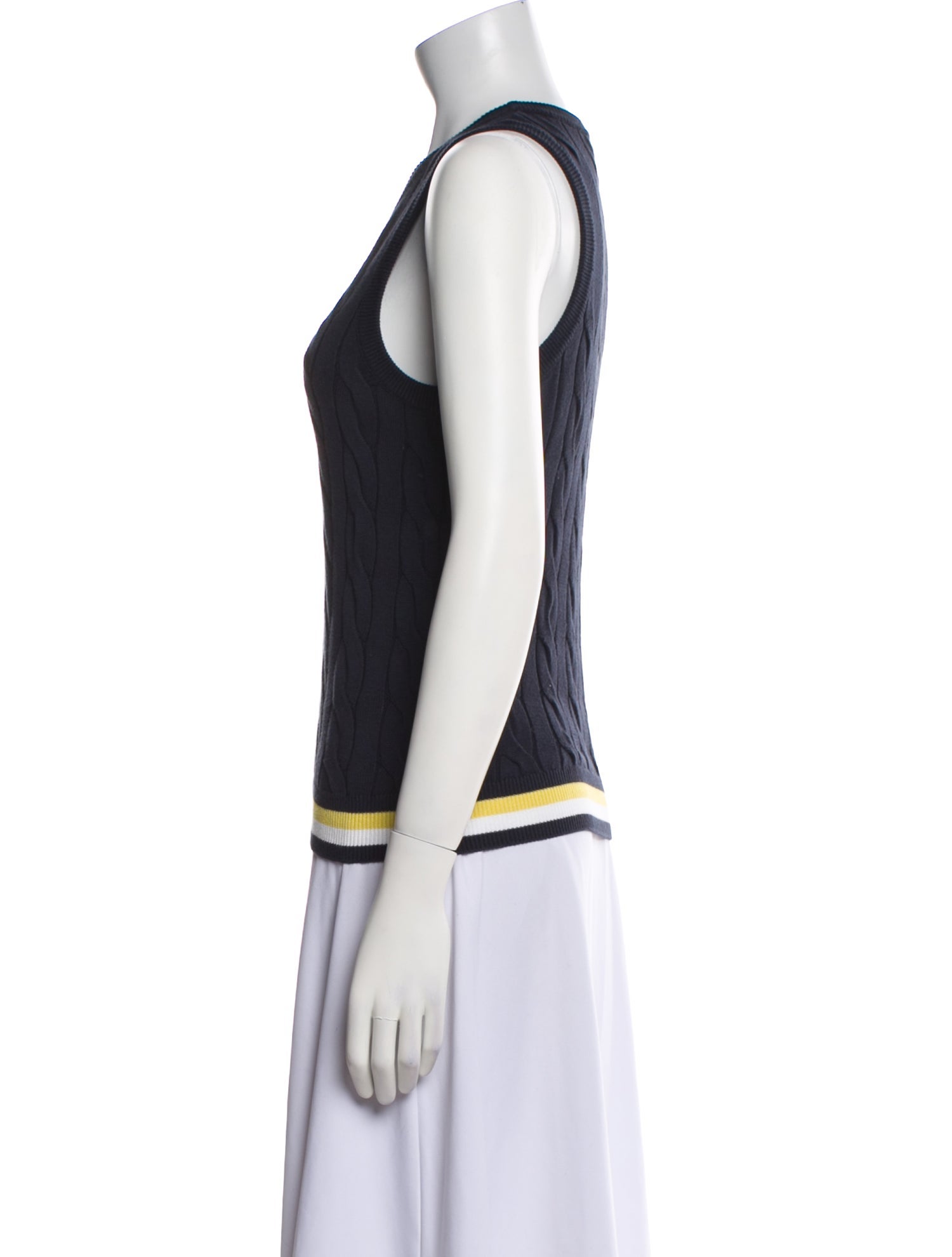 Minnie Rose Striped Scoop Neck Sweater