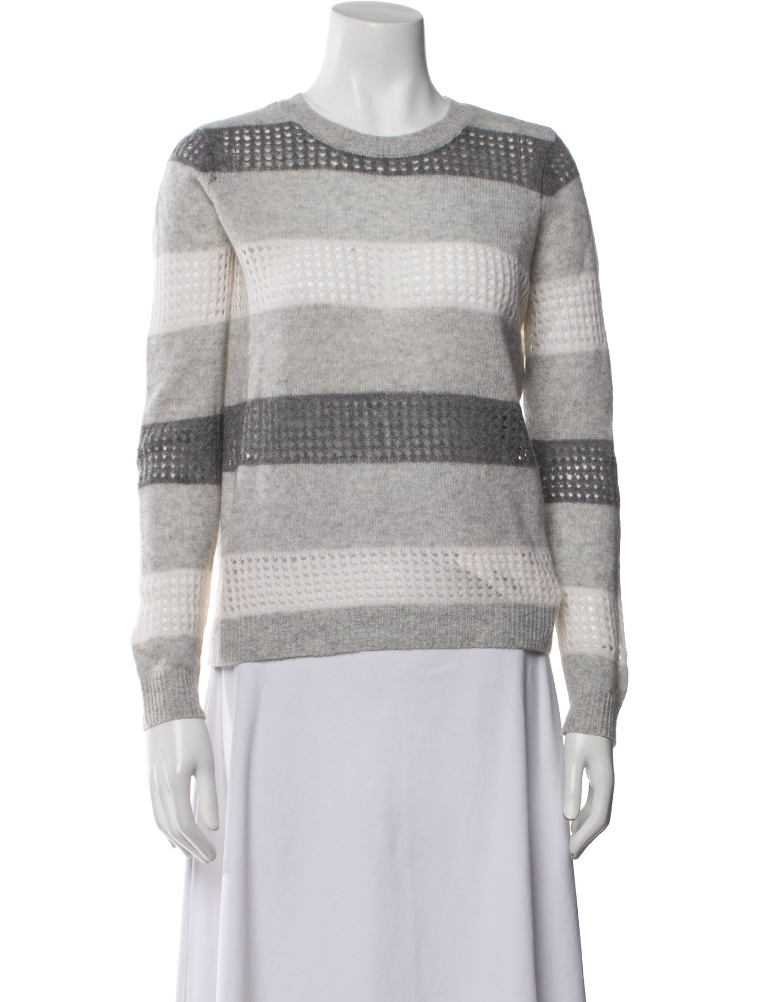 Minnie Rose Cashmere Striped Sweater